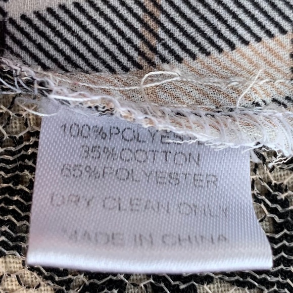 Hazel plaid blouse with lace back brown red check sheer long sleeve - Picture 9 of 9